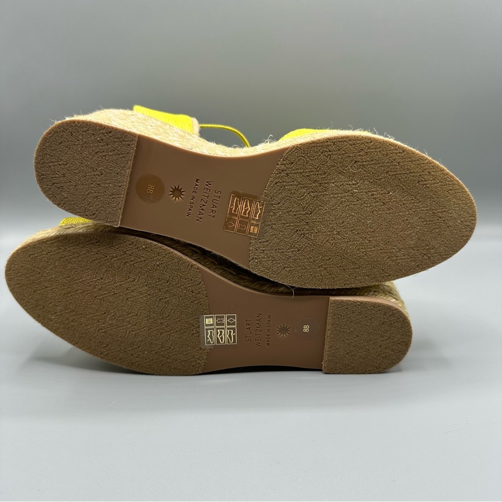 Stuart Weitzman Womens Mirela Espadrille Wedge Sandals Pistachio Yellow Size 8 - Picture 10 of 11